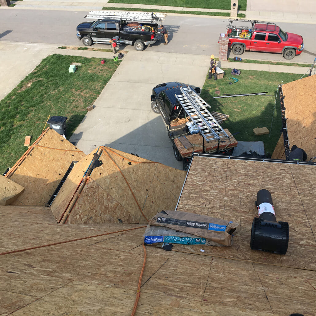 Lavergne home undergoing roof replacement from Five Points Roofing Company