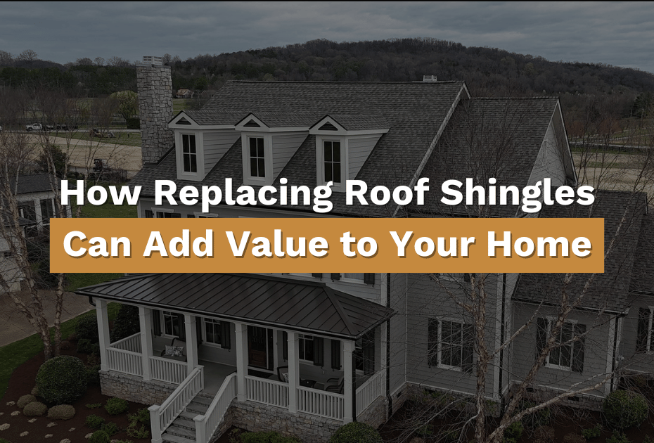 Why Roof Replacement Improves Your Home’s Value (1) Drone view of a recently finished roof replacement in Franklin, Tennessee