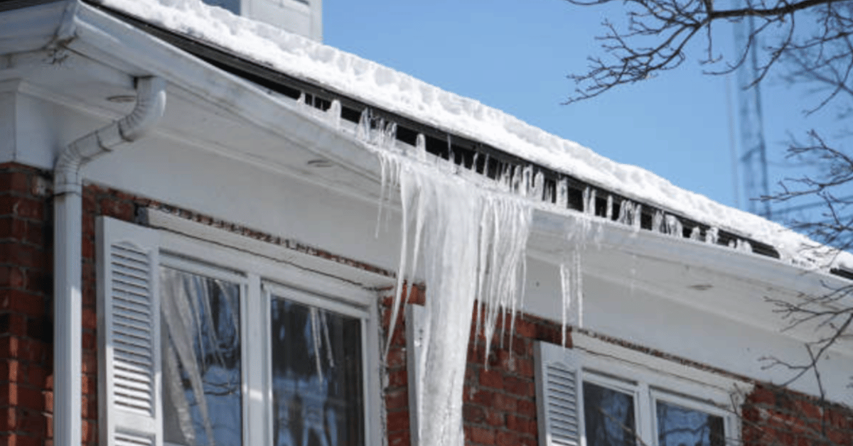 Rotted and broken fascia board near a gutter on a roof.