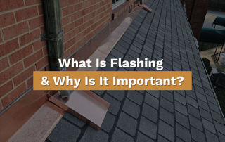 Copper Flashing installed on Middle Tennessee Roof with text stating "What Is Flashing And Why Is It Important?"