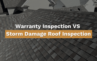 A roof with inspection marks of found storm damage