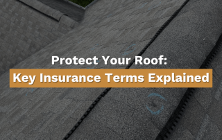Close up of roof hail damage with inspection chalk marks