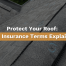 Close up of roof hail damage with inspection chalk marks