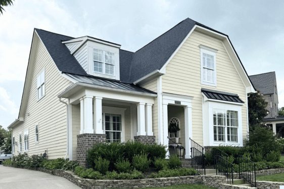 CertainTeed Charcoal Black Shingle Color in Franklin, TN Full roof replacement by Five Points Roofing Company using CertainTeed Charcoal Black Shingles in Frankiln, TN