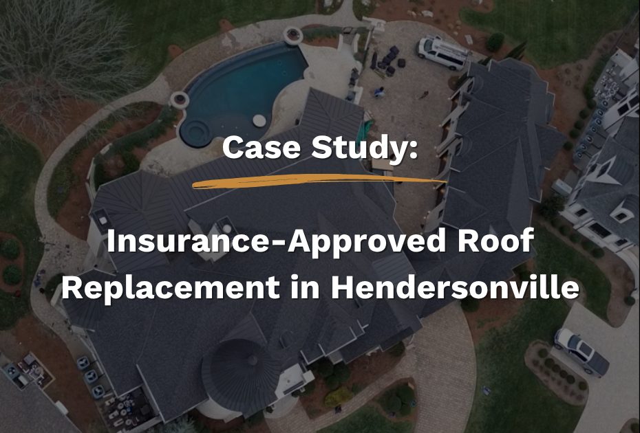aerial view of completed roof installation in Hendersonville, TN