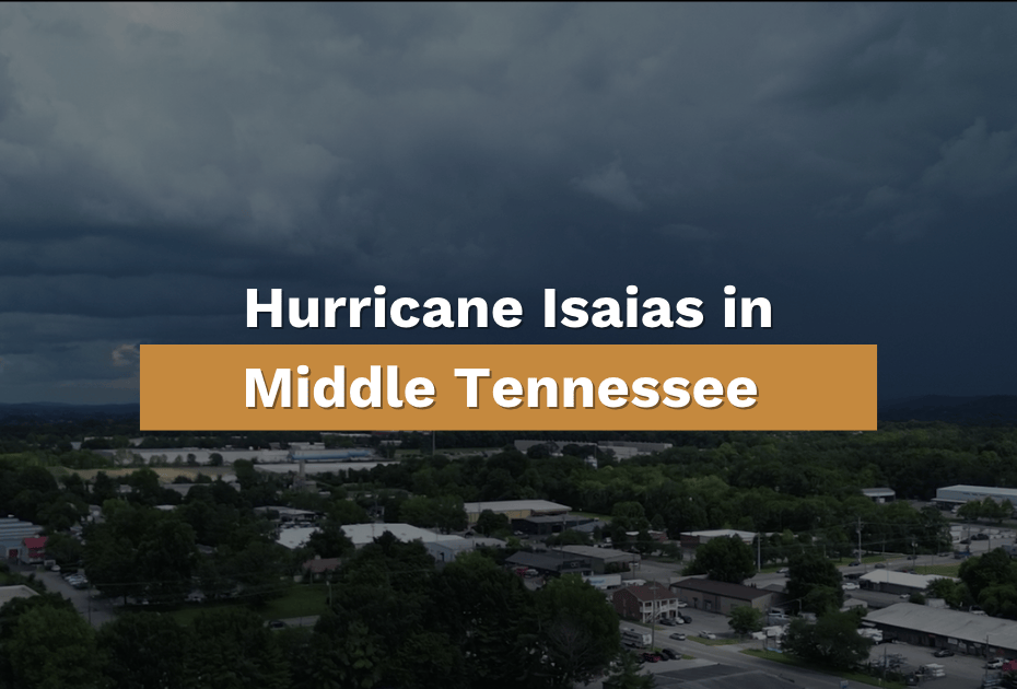 dark clouds surrounding Franklin in Middle Tennessee with Hurricane Isaias
